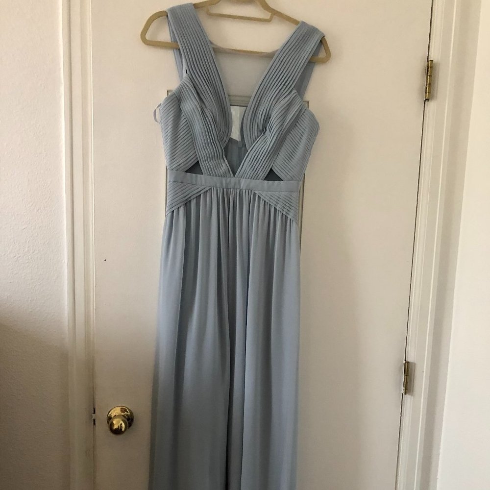 NWT BCBG Stunning Blue Sheer Panel Formal Gown